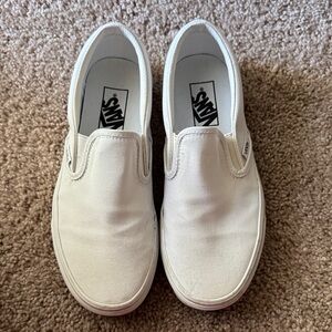 Vans Classic White Canvas Slip-Ons
